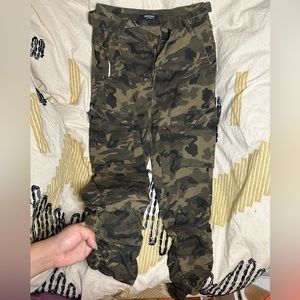Camo Skinny Jeans with Ruched Bottom
